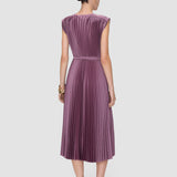 Purple Volta Knit Weave Plissé Dress - Joseph