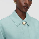 Blue Volu Light Linen Blend Shirt - Joseph