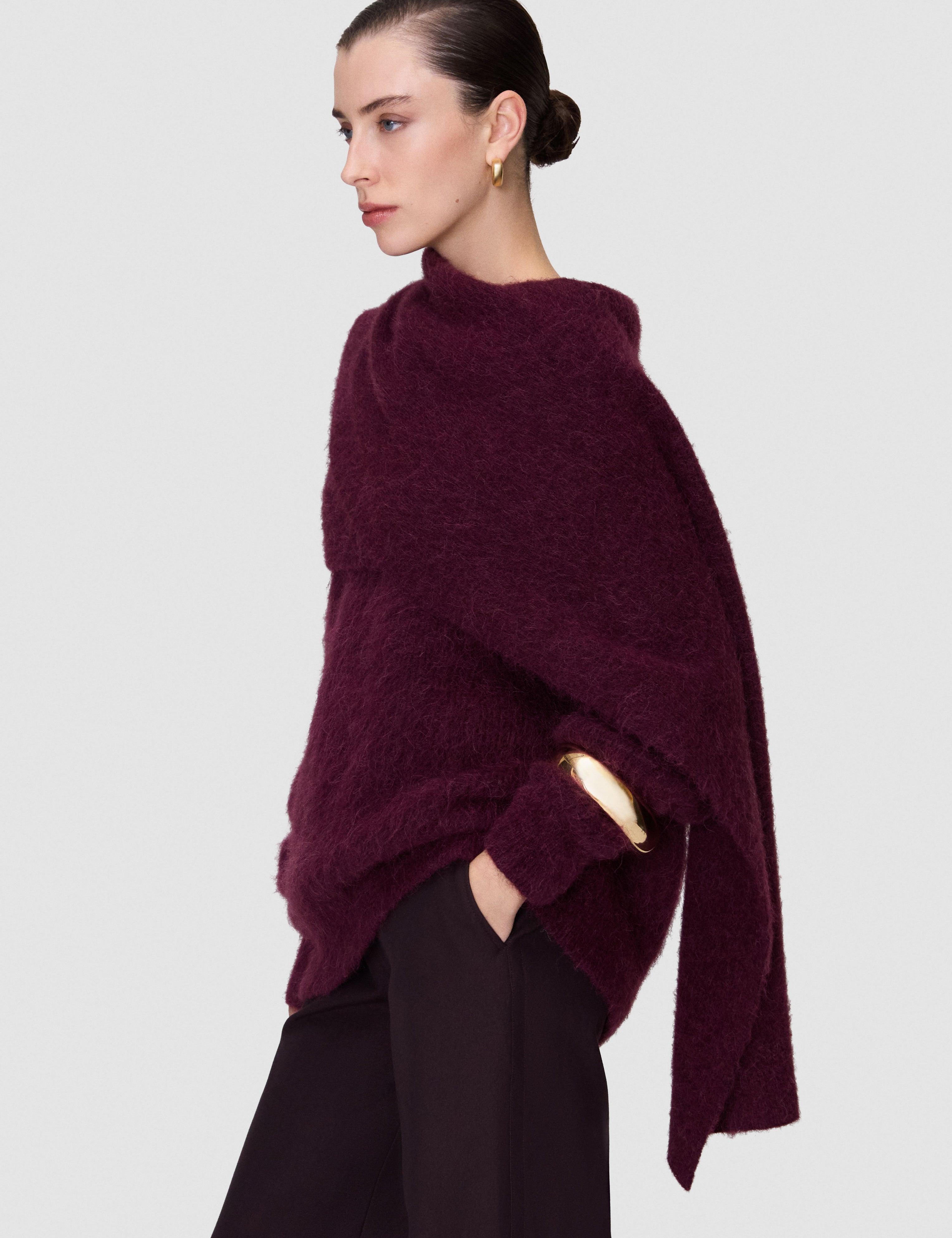 Purple Wilbur Brushed Wool Scarf - Joseph