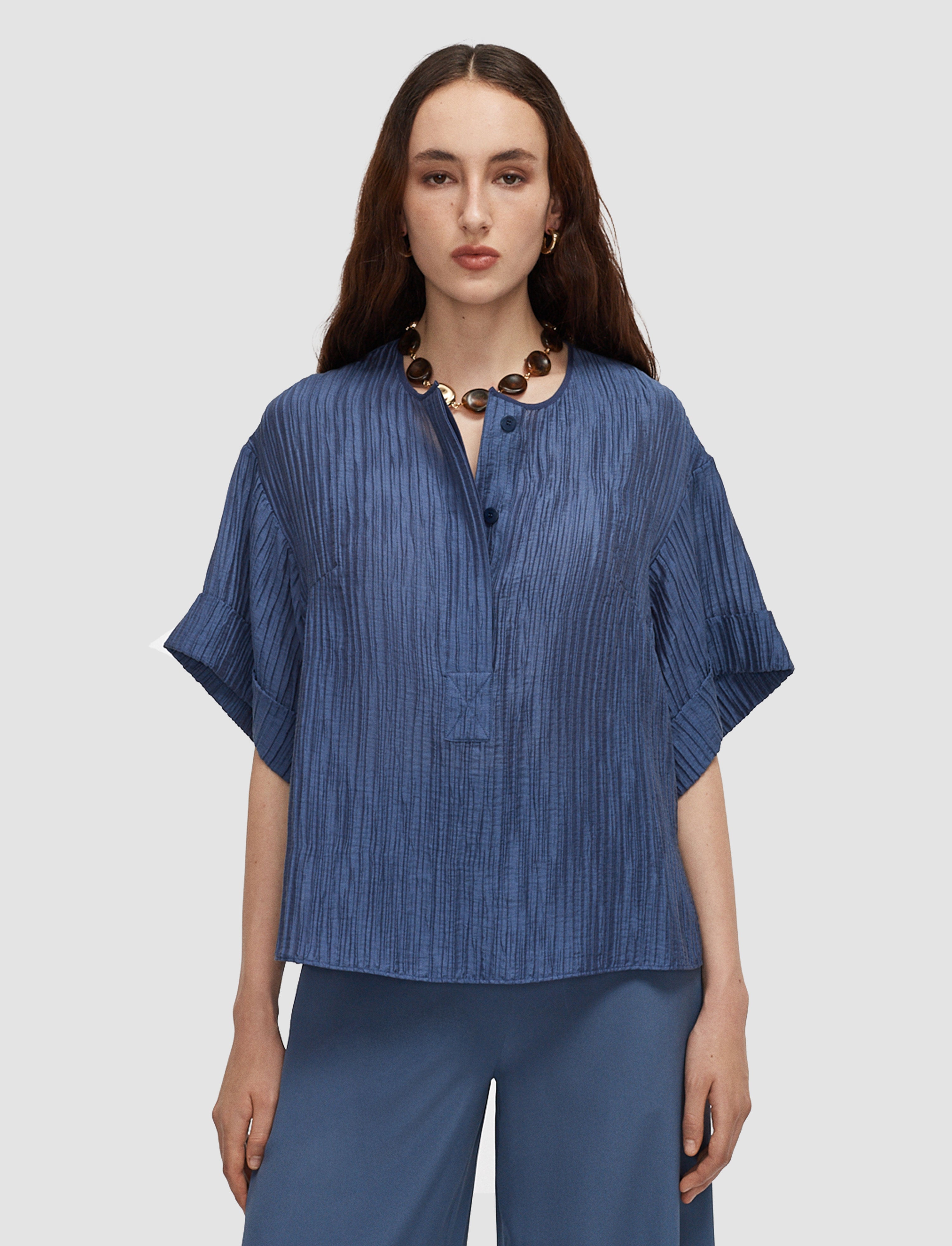 blue-yani-fluid-crinkle-blouse-JOSEPH