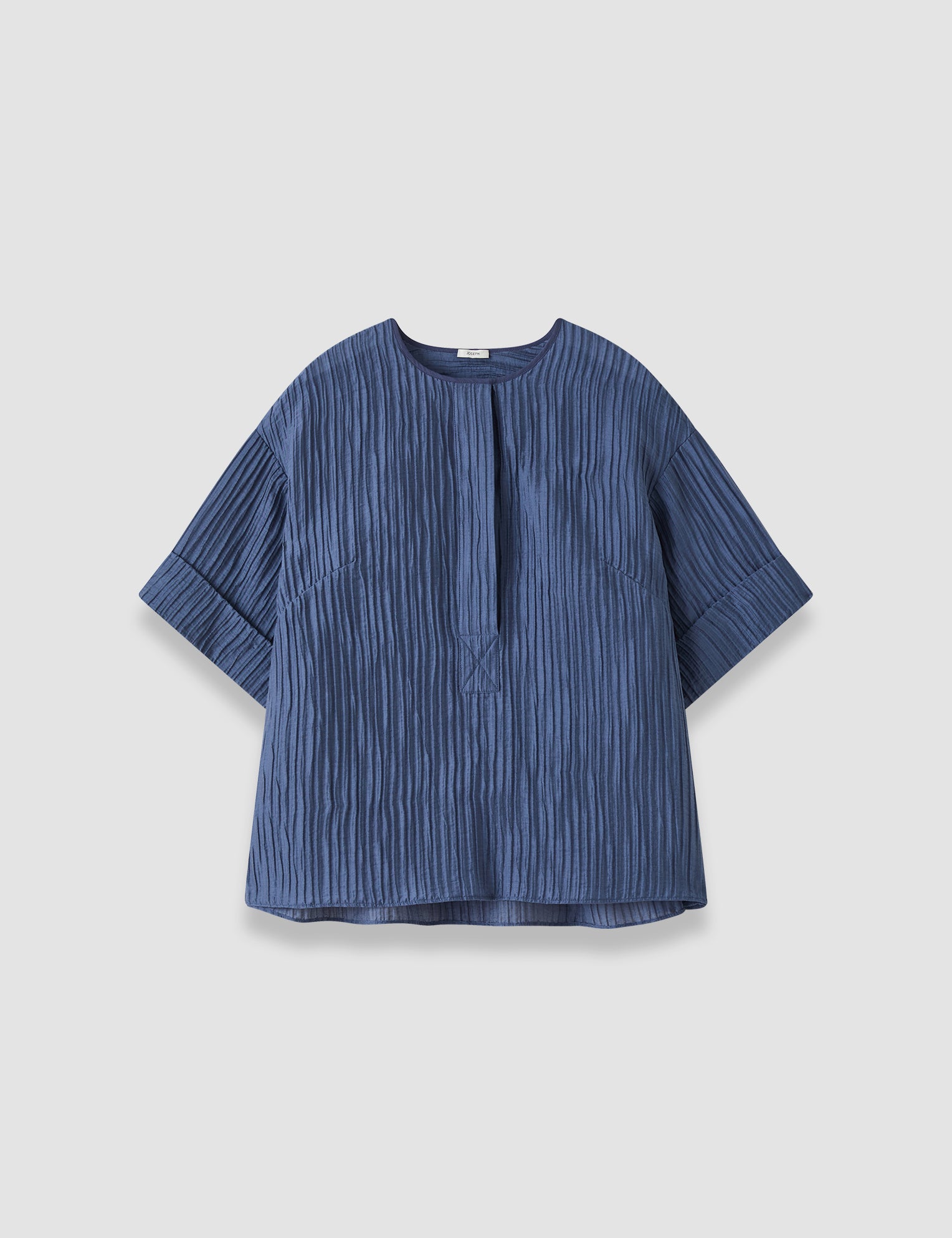 Blue Yani Fluid Crinkle Blouse - Joseph