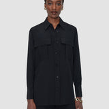 Black Yas Crepe de Soie Silk Shirt - Joseph
