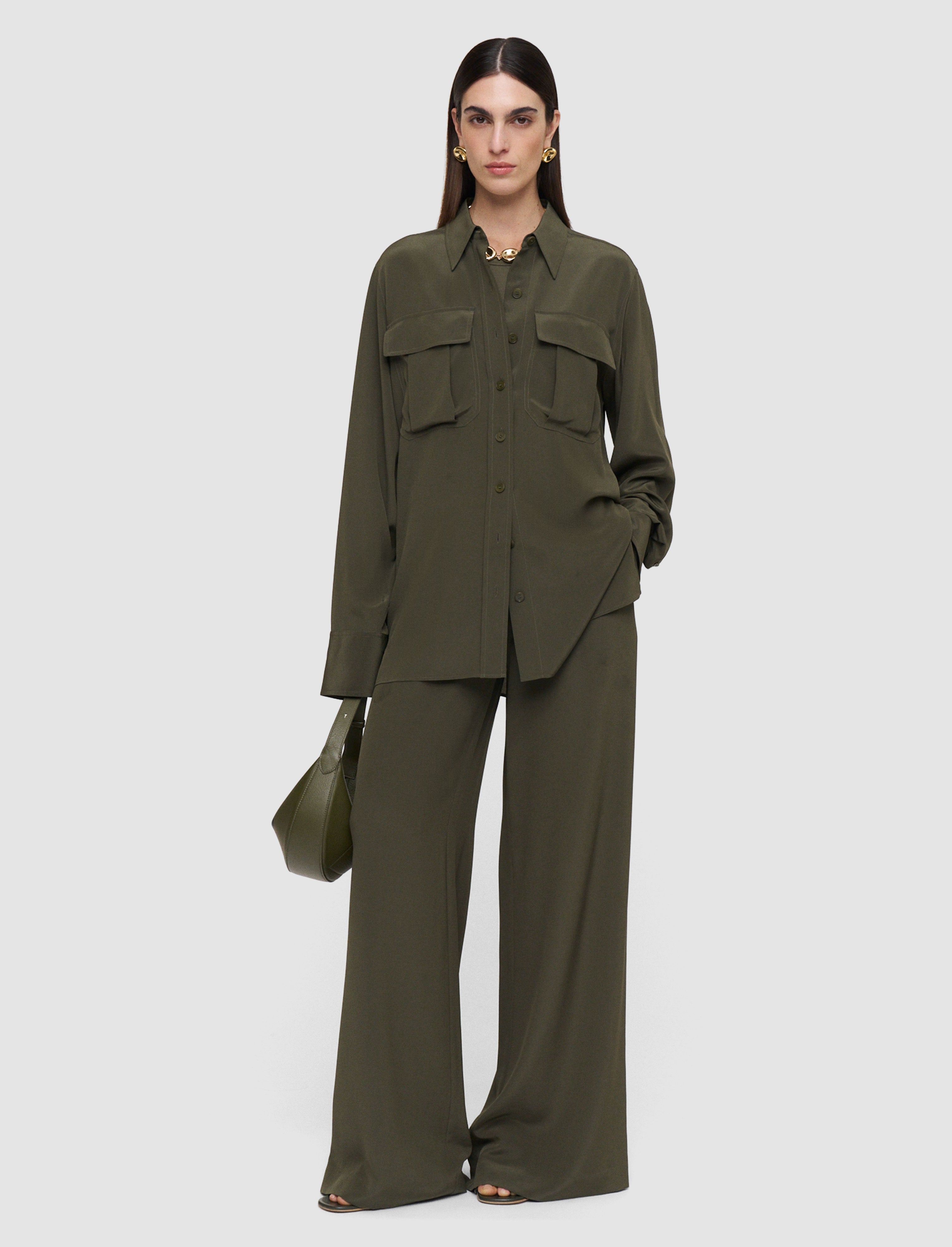 green-yas-crepe-de-soie-silk-shirt-JOSEPH