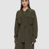 Green Yas Crepe de Soie Silk Shirt - Joseph