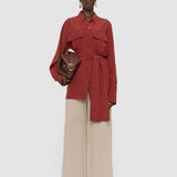 Red Yas Crepe de Soie Silk Shirt - Joseph