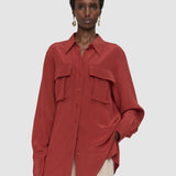 Red Yas Crepe de Soie Silk Shirt - Joseph