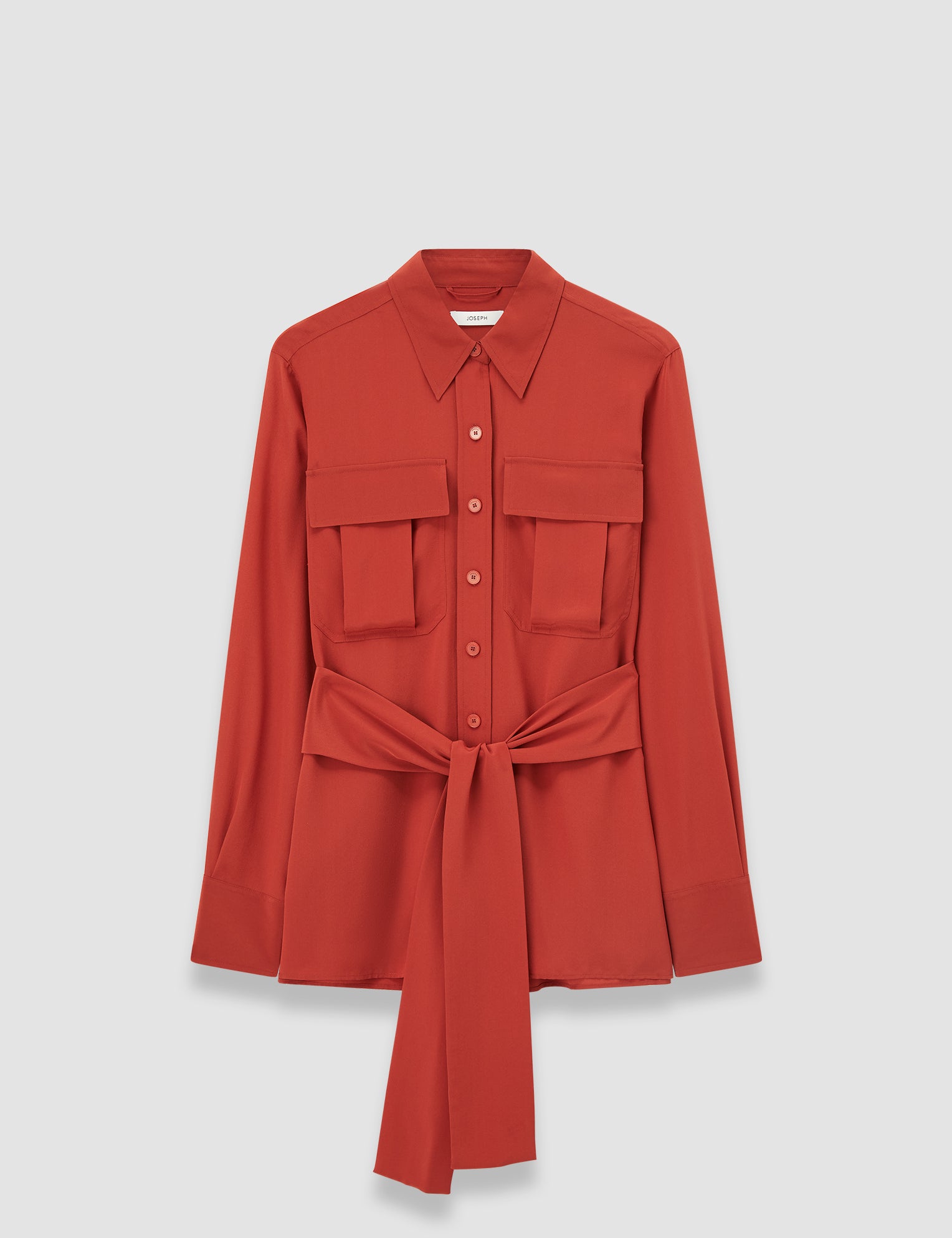 Red Yas Crepe de Soie Silk Shirt - Joseph