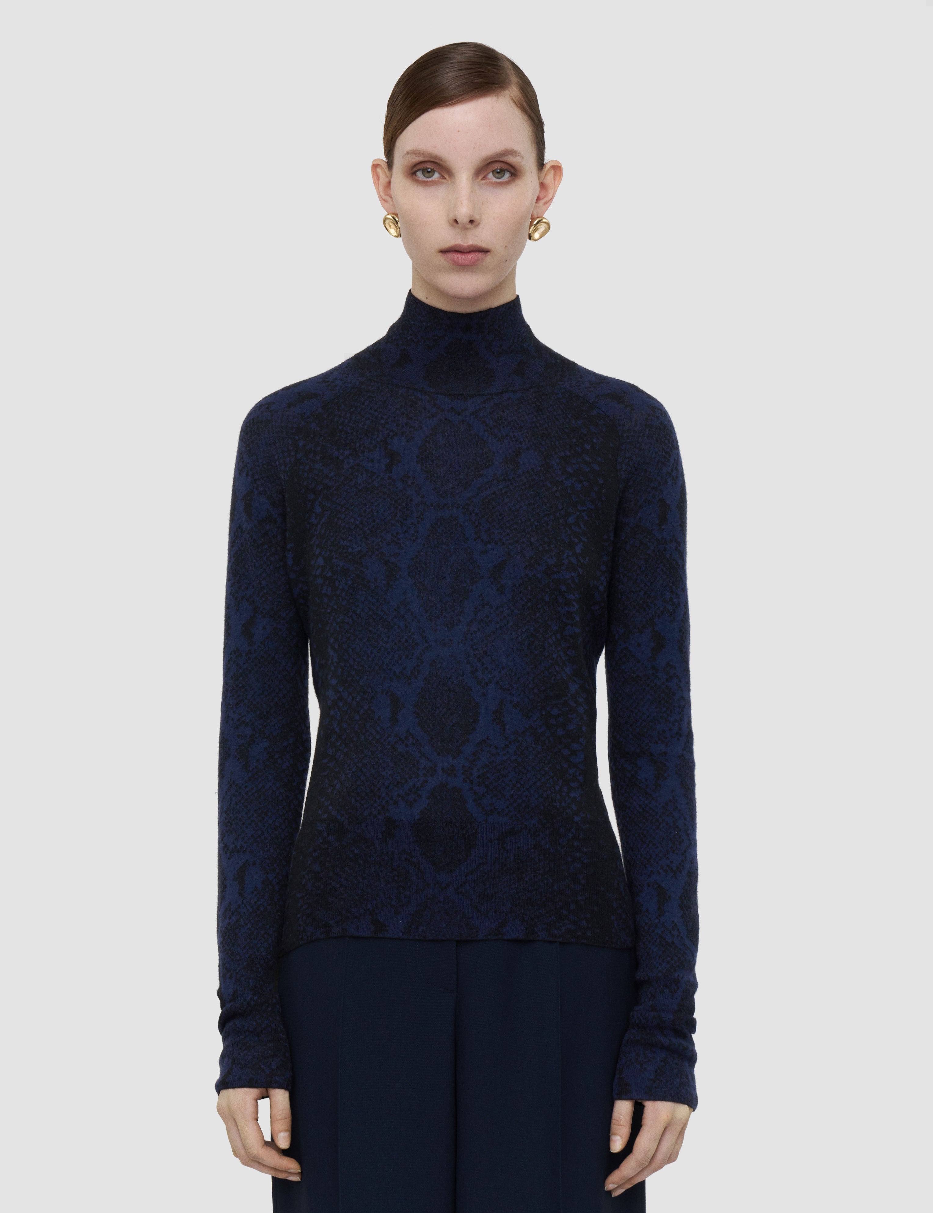 Blue Yasmin Cashair Snake Knitwear - Joseph