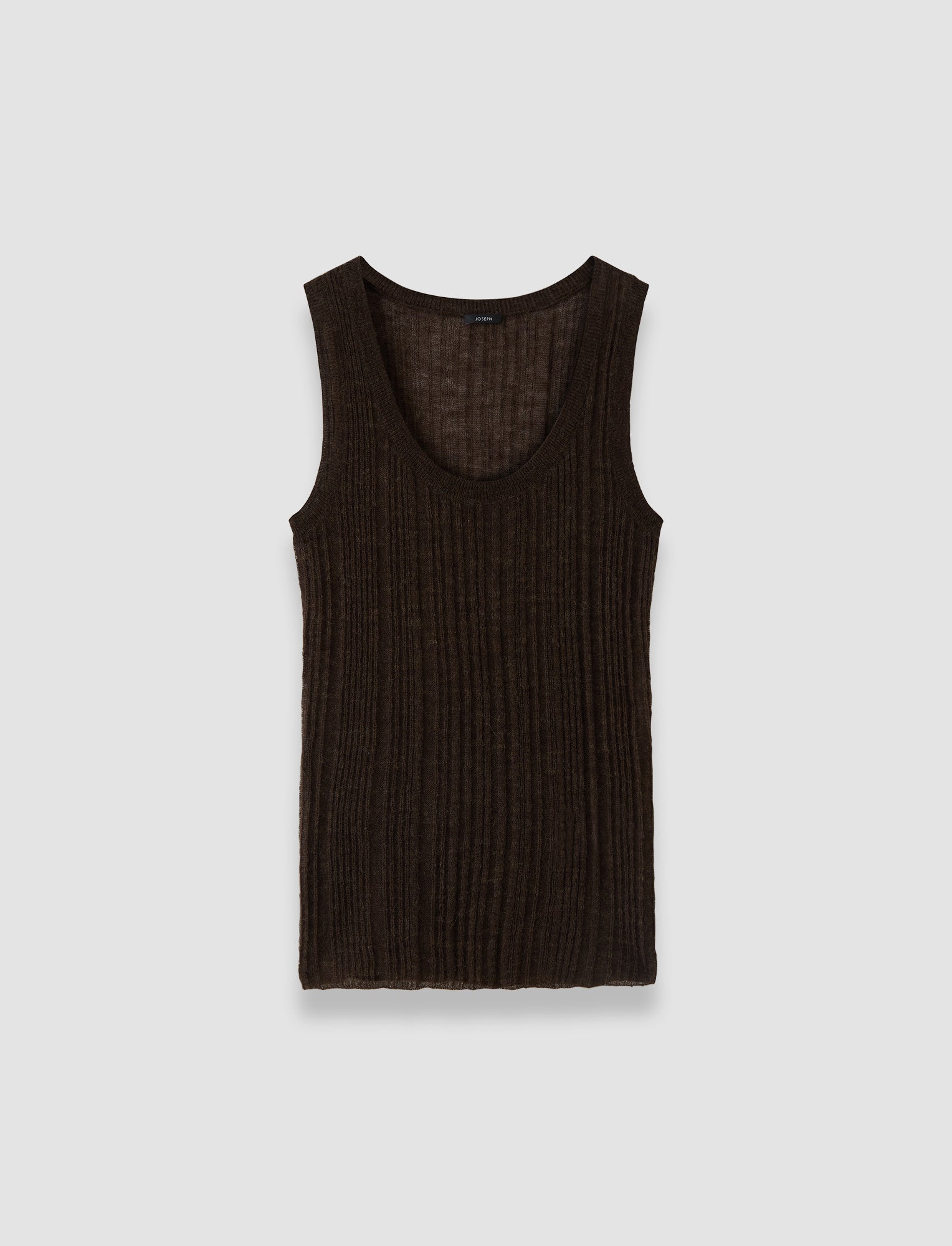 marron-gilet-ycaza-en-laine-cotelee-transparente-JOSEPH