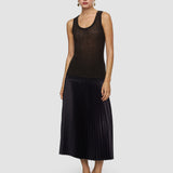 Brown Ycaza Sheer Wool Rib Vest - Joseph