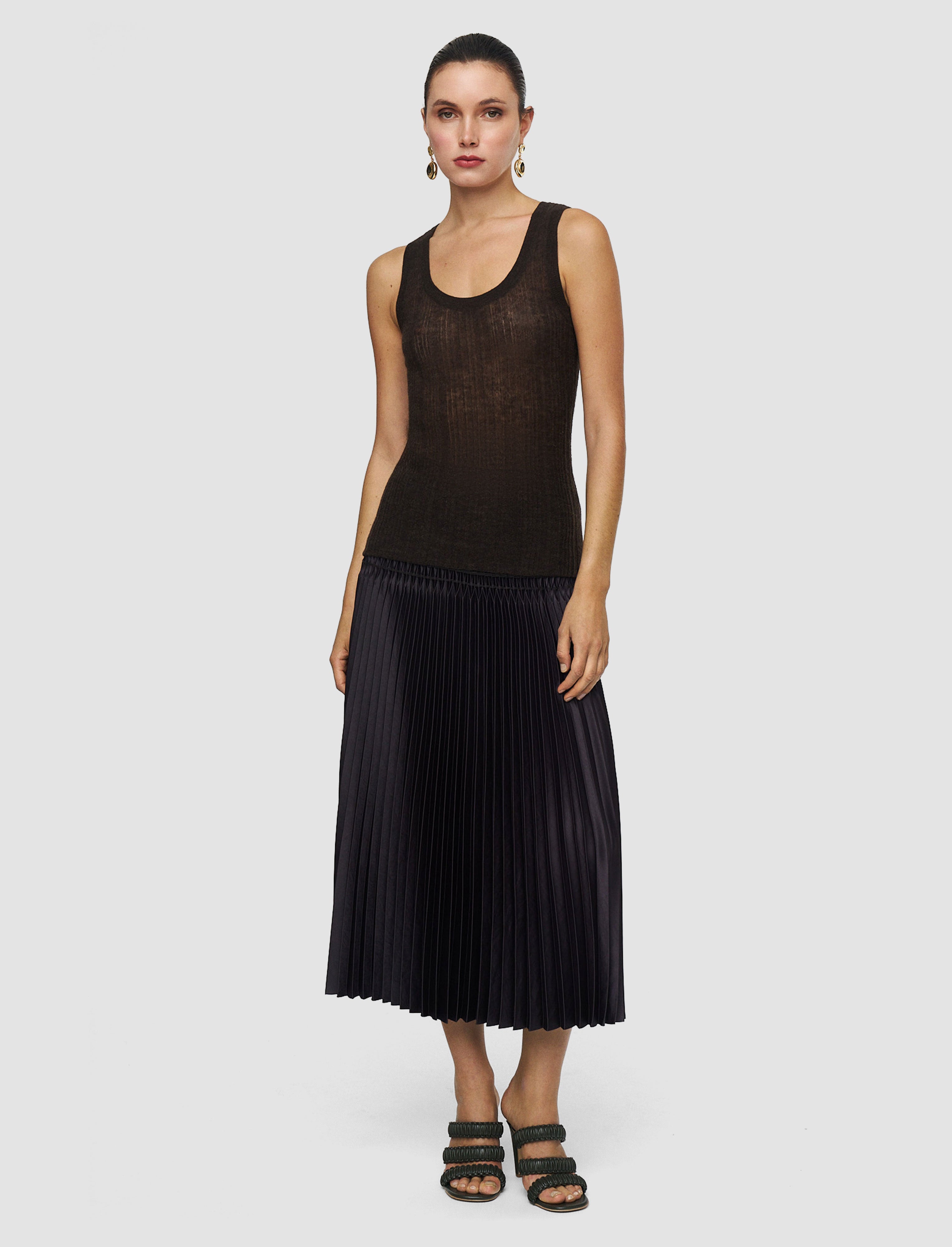 marron-gilet-ycaza-en-laine-cotelee-transparente-JOSEPH