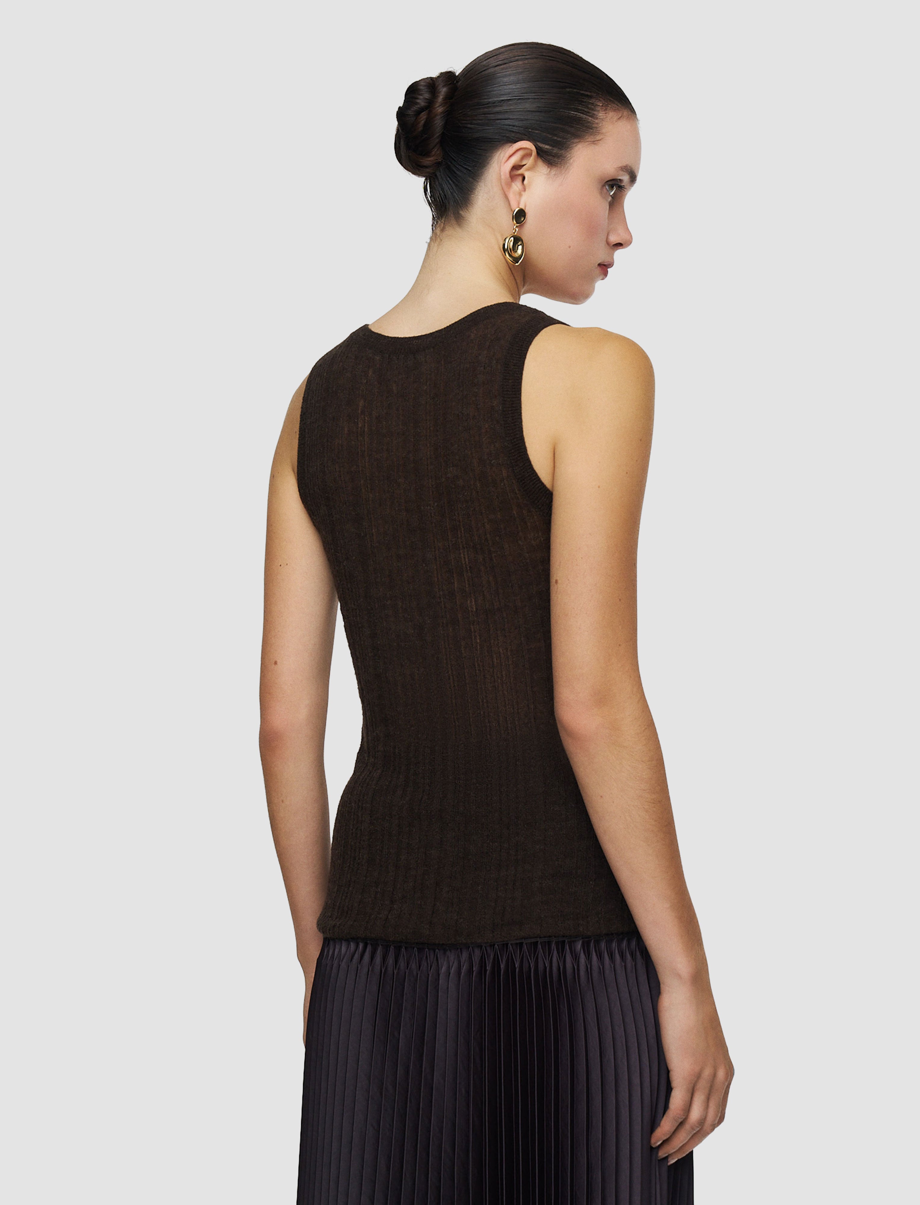 marron-gilet-ycaza-en-laine-cotelee-transparente-JOSEPH