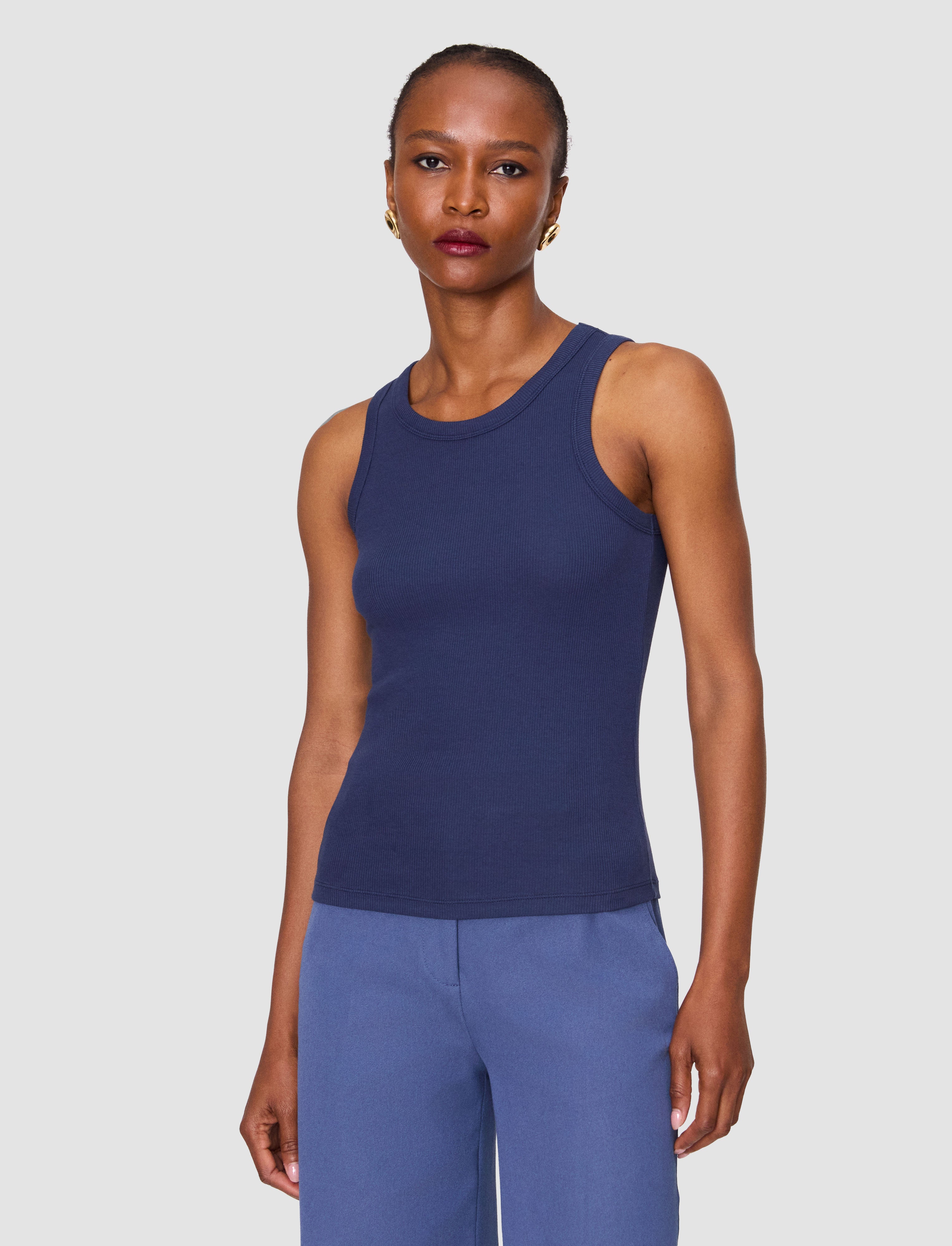 青-yeux-cotton-rib-ベスト-JOSEPH