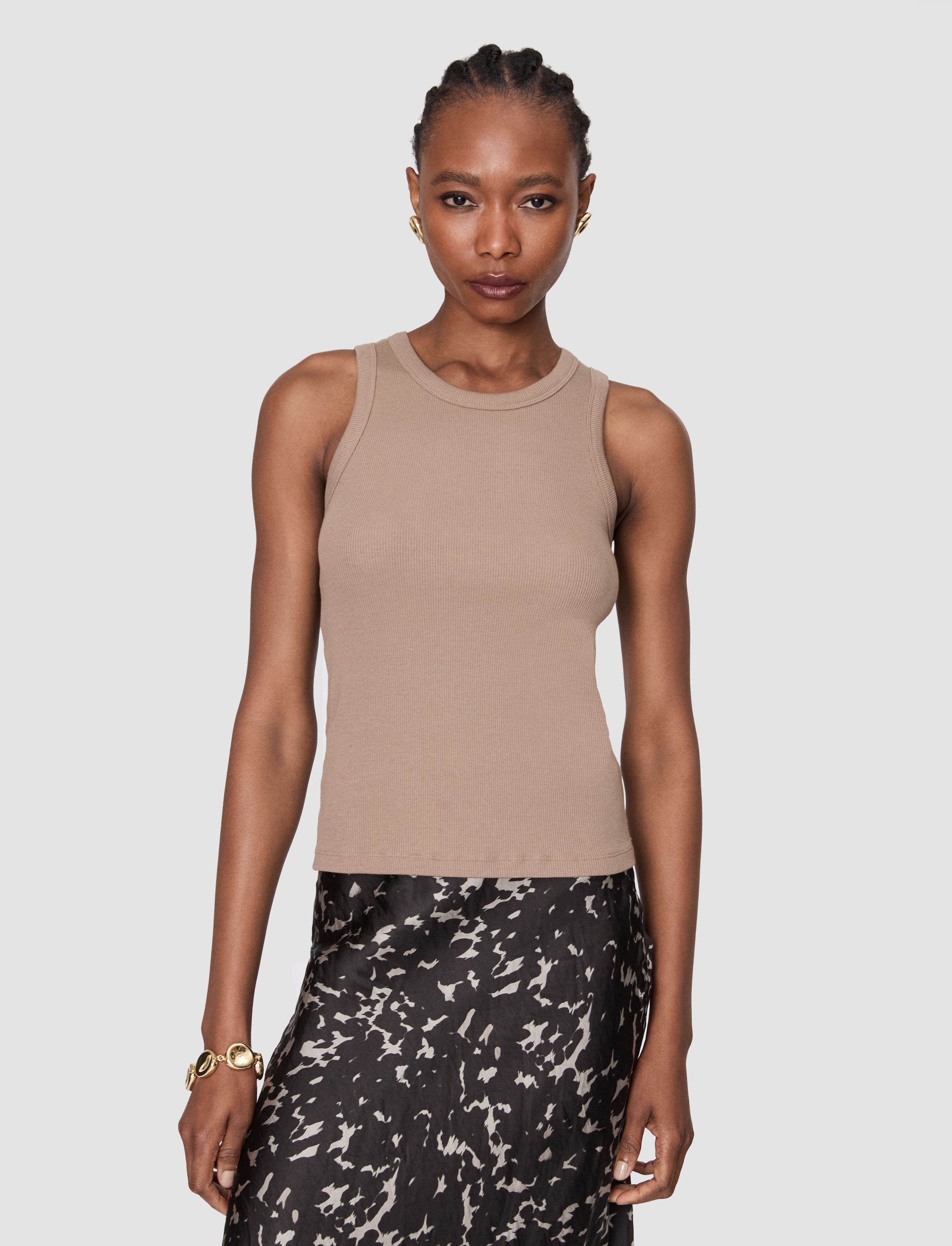 brown-yeux-cotton-rib-vest-JOSEPH