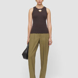Brown Yeux Cotton Rib Vest - Joseph