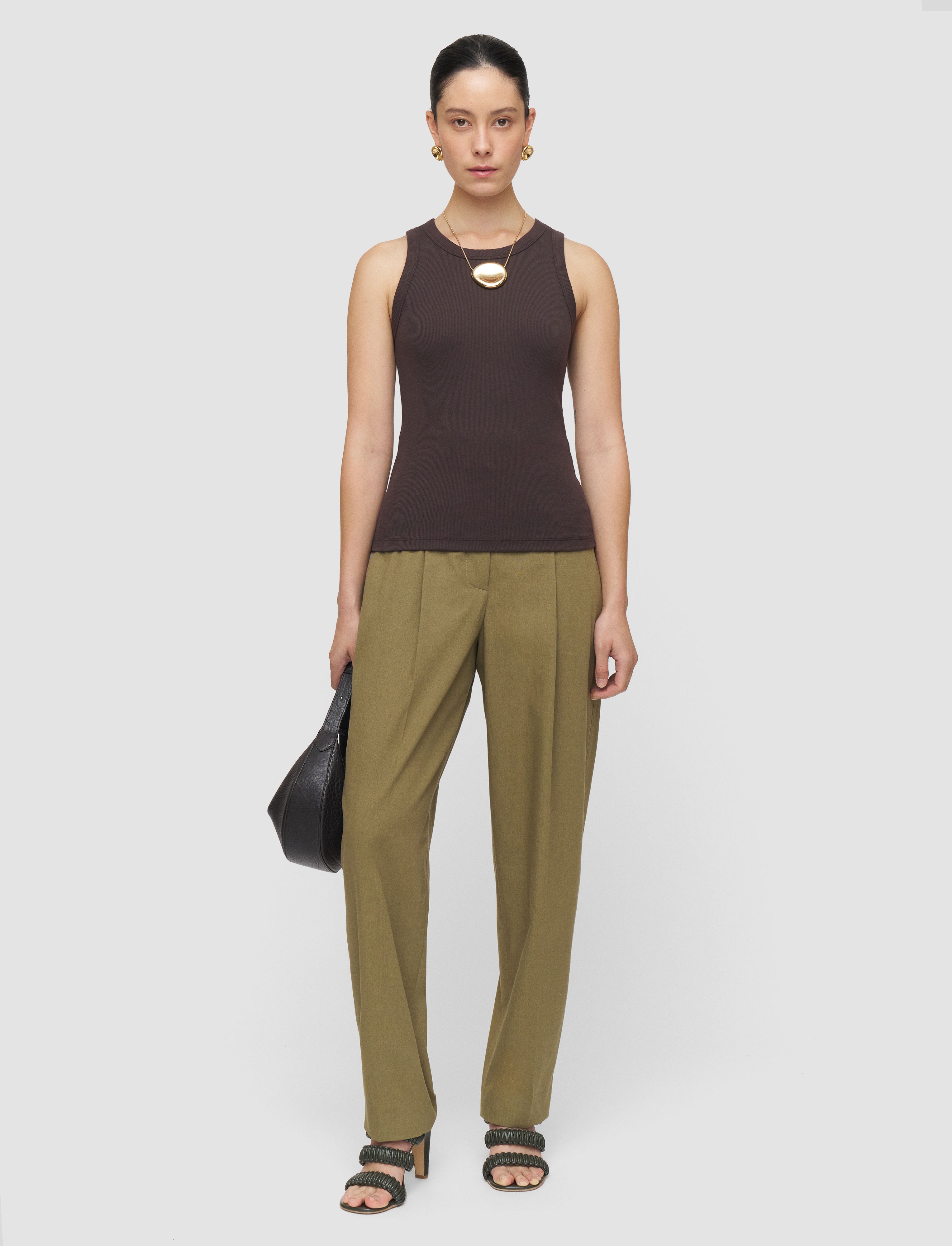 brown-yeux-cotton-rib-vest-JOSEPH