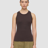 Brown Yeux Cotton Rib Vest - Joseph