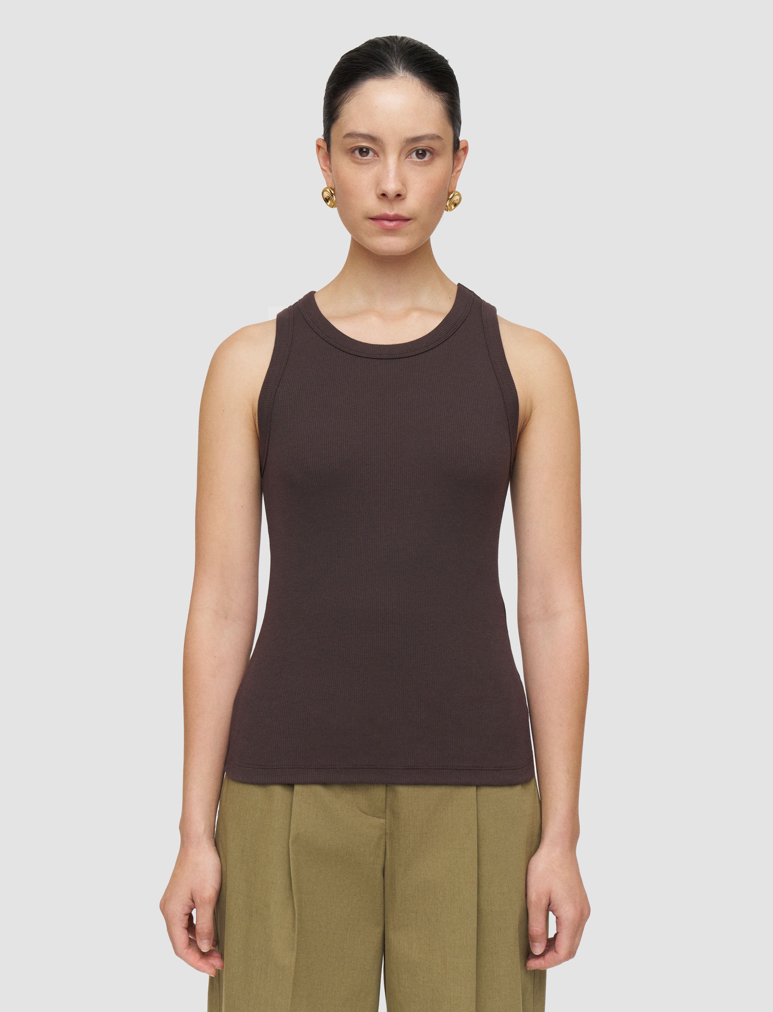 brown-yeux-cotton-rib-vest-JOSEPH