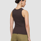 Brown Yeux Cotton Rib Vest - Joseph