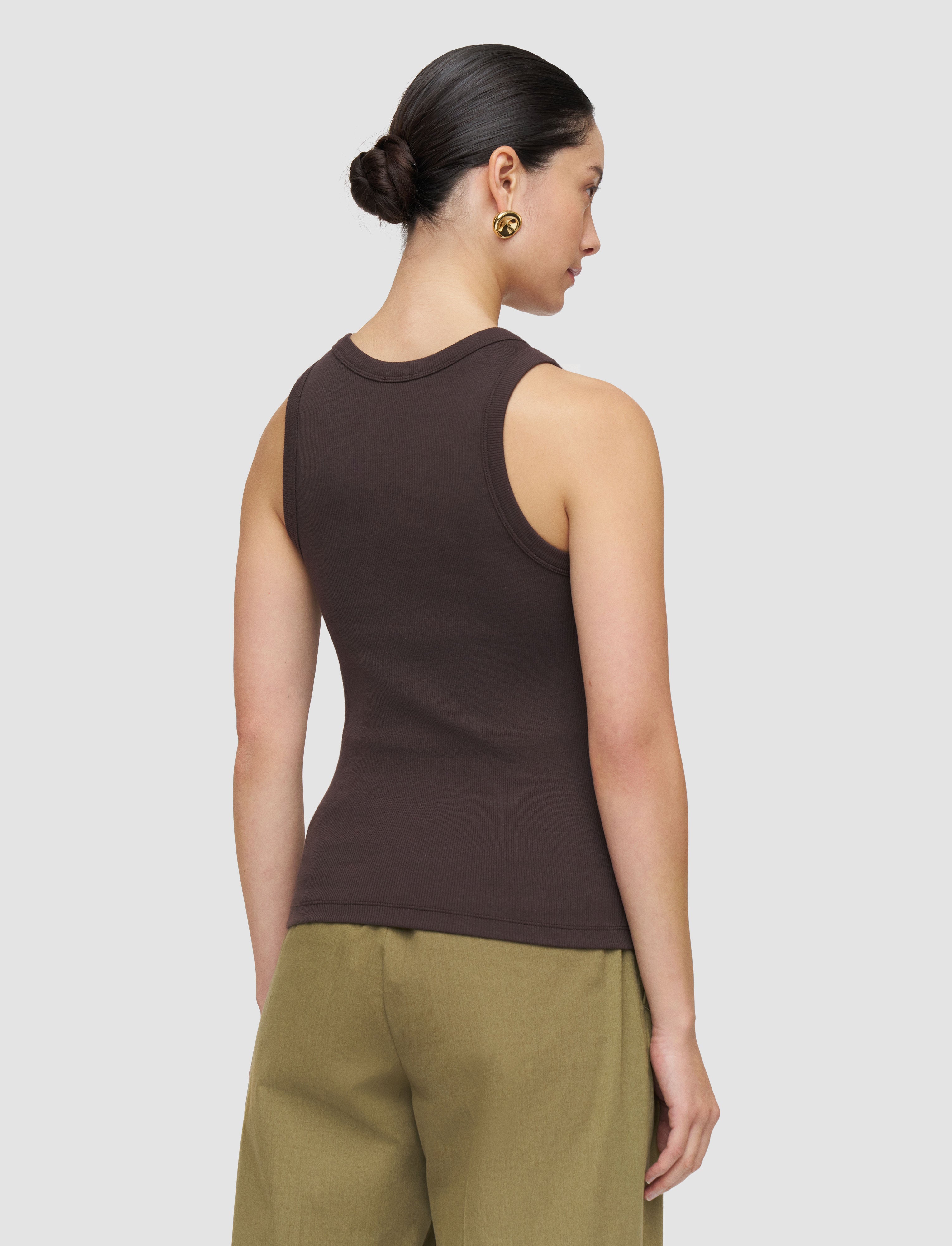 brown-yeux-cotton-rib-vest-JOSEPH