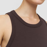 Brown Yeux Cotton Rib Vest - Joseph