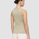 Green Yeux Cotton Rib Vest - Joseph