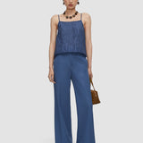 Blue Yukio Gabardine Stretch Trousers - Joseph