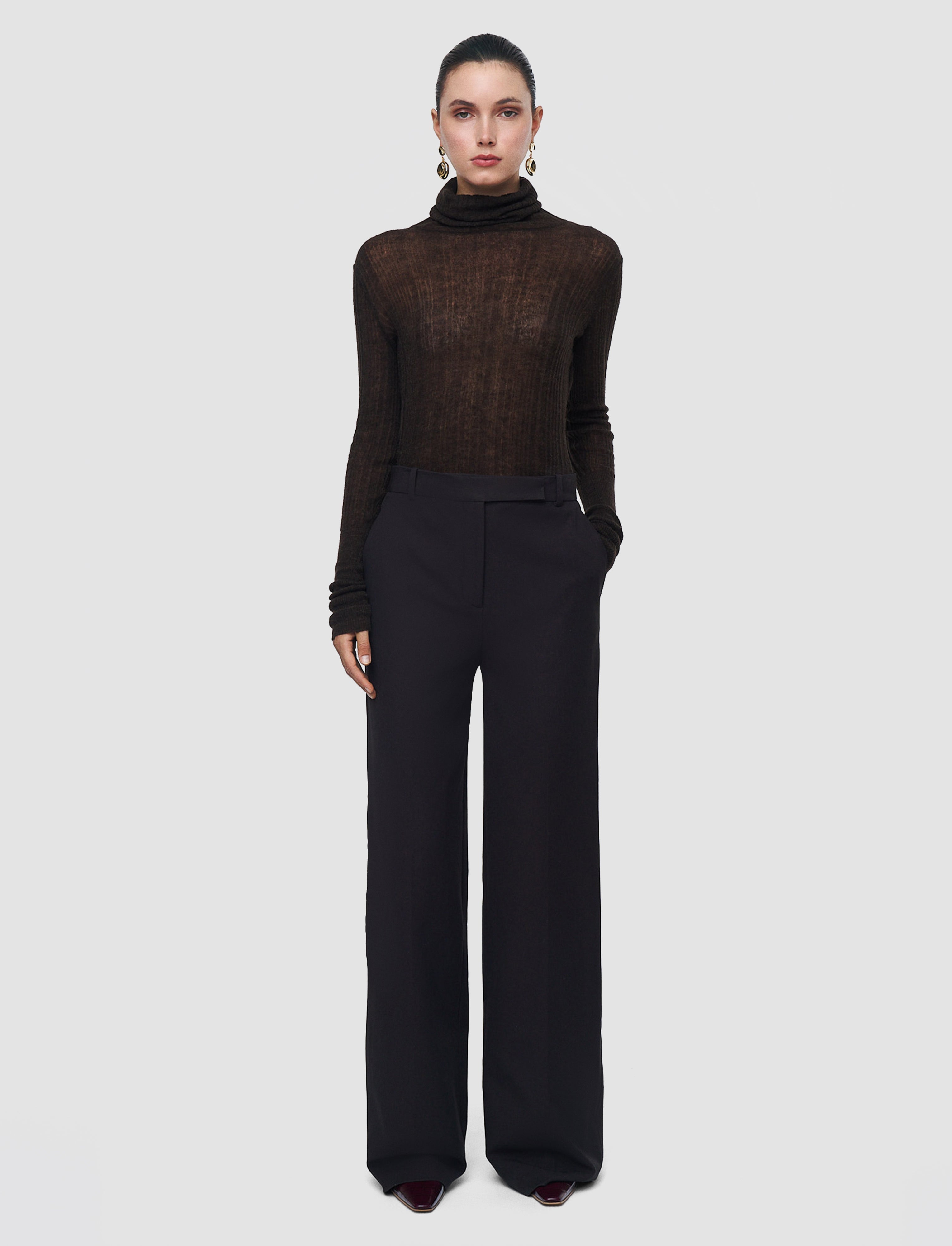 brown-yukio-gabardine-stretch-trousers-JOSEPH