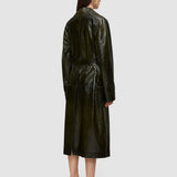 Green Zahia Textured Patent Leather Coat - Joseph