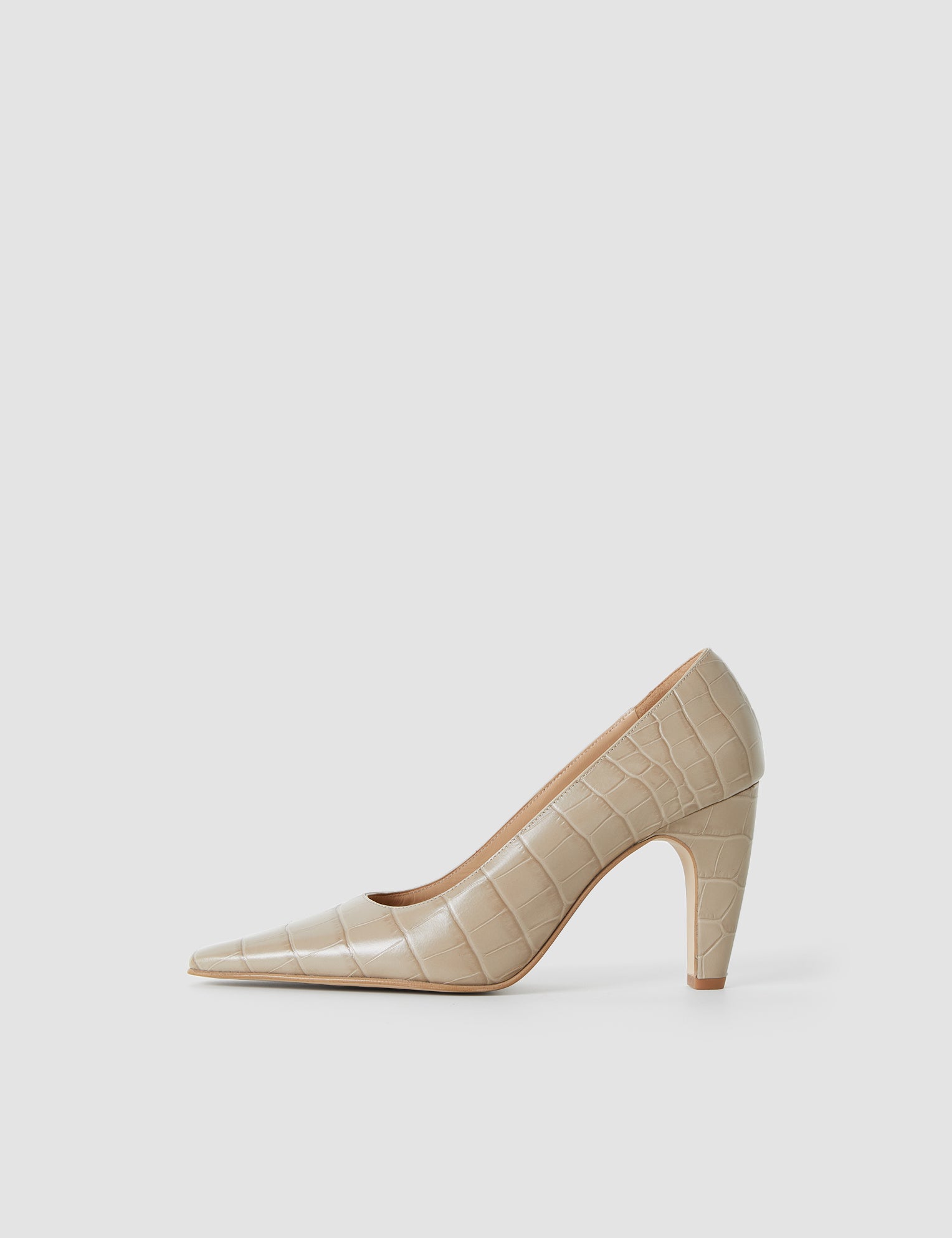 Beige Zina Patent Leather High Heel Shoes - Joseph