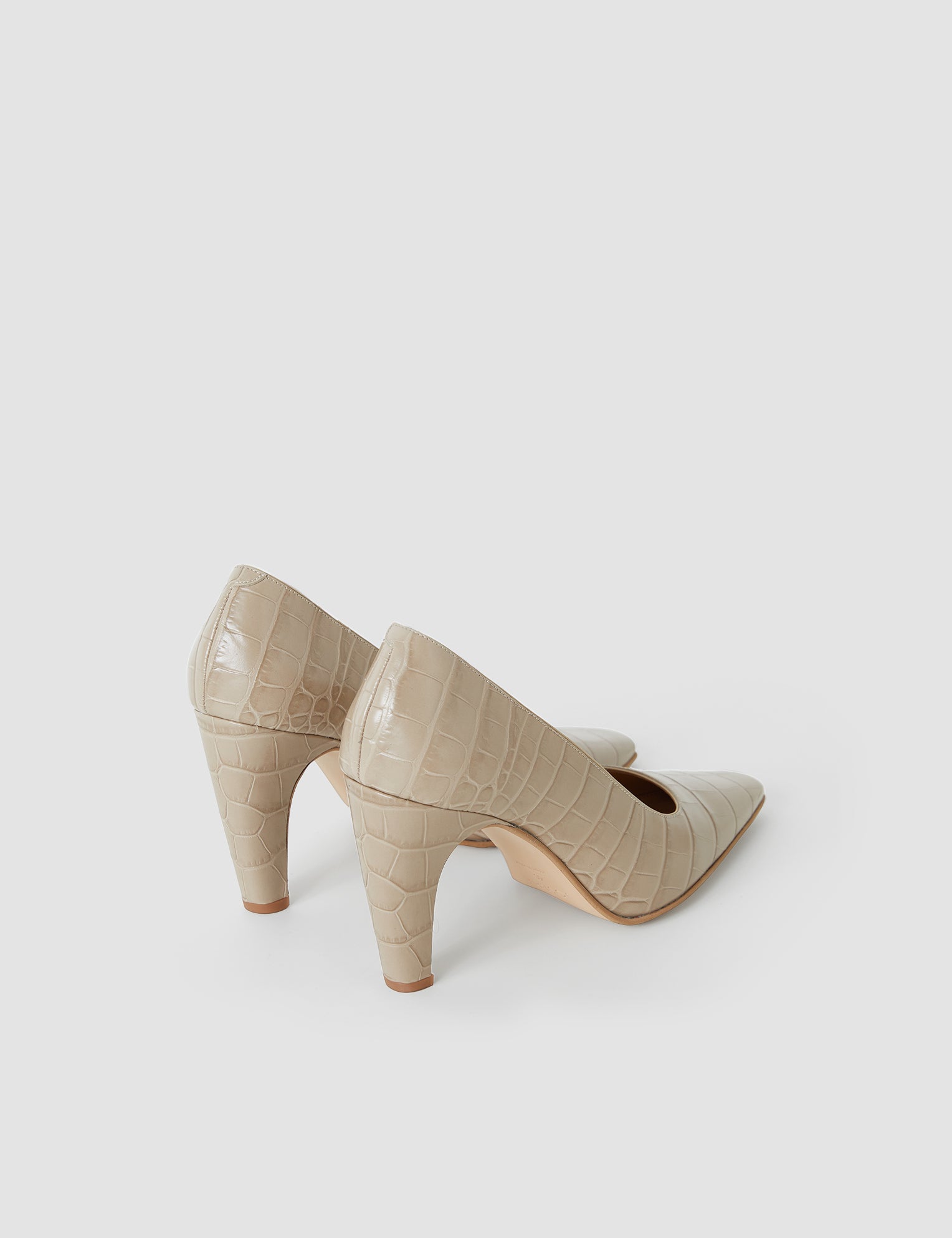 Beige Zina Patent Leather High Heel Shoes - Joseph